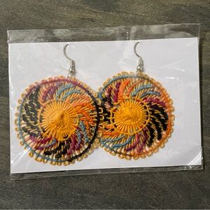 Colorful Spiral Handmade Crochet Earrings